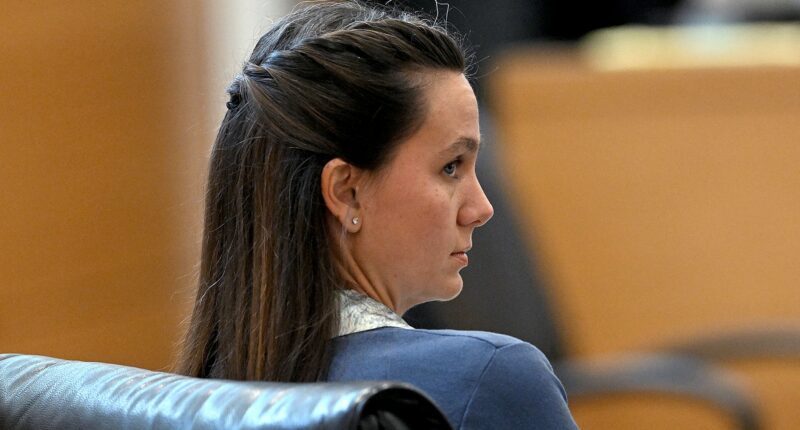 Ashley Benefield sits in court during her trial