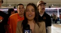Young female reporter is brought to tears by men screaming on live TV