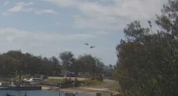 An inquest into the Sea World helicopter crash has been shown several videos of the moment the aircraft collided.