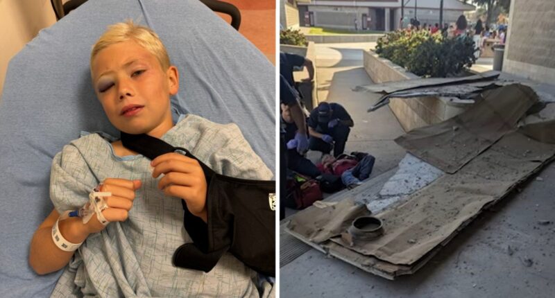8-year-old boy suffers concussion, broken bone after part of ceiling collapses at Hanford elementary school in California