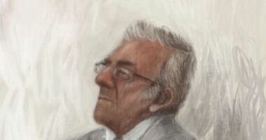Easey Street murder accused Perry Kouroumblis, depicted in a court sketch at Melbourne Magistrates Court on October 29, 2025.