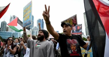 Anti-war protest erupts into chaos