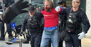 Arrests made as protesters clash with police at Turning Point event at UC Berkeley