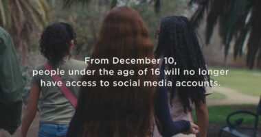 A still from the social media laws ad campaign.