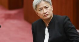 CANBERRA, AUSTRALIA - NOVEMBER 03: Minister for Foreign Affairs Senator Penny Wong listen in the Senate Chamber at Parliament House on November 03, 2025 in Canberra, Australia. Australia's parliament convened for sittings as a number of pressing issues come to the fore, from inflation and cost of living domestically to Australia's relationship with its allies in the region and beyond internationally. (Photo by Hilary Wardhaugh/Getty Images)