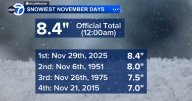 Chicago weather forecast: Saturday was snowiest November day in Chicago's recorded history, next snow chance Monday