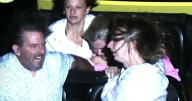 Couple help secure girls on roller coaster after alleged seat belt malfunction at Worlds of Fun in Kansas City, Missouri
