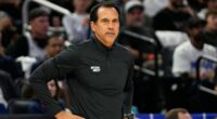 Distraught Miami Heat coach Erik Spoelstra watches on helplessly as his home burns to the ground in huge overnight fire