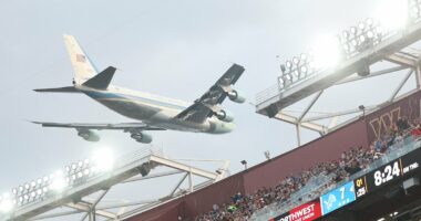Donald Trump makes stunning flyover for first NFL visit of the season