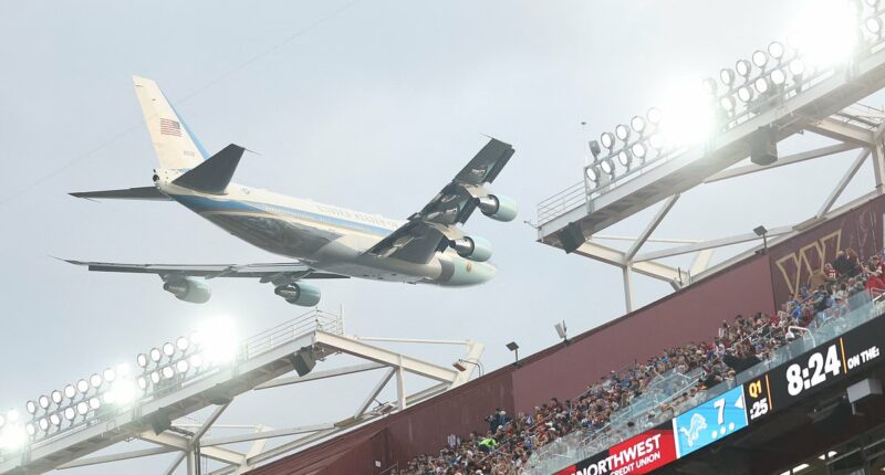Donald Trump makes stunning flyover for first NFL visit of the season