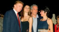 Donald Trump with billionaire sex offender Jeffrey Epstein in 2000, with their respective partners Melania Knauss (now Trump) and Ghislaine Maxwell at the president's Mar-a-Lago club in Florida.