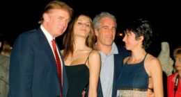 Donald Trump with billionaire sex offender Jeffrey Epstein in 2000, with their respective partners Melania Knauss (now Trump) and Ghislaine Maxwell at the president's Mar-a-Lago club in Florida.