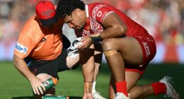 Family of footy star who underwent emergency brain surgery after suffering three head knocks on the pitch provide crucial update on his condition