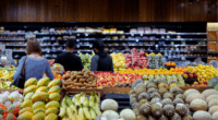 Shoppers in a supermarket in Sydney.