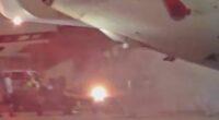 Firefighters extinguished a brakes fire in a Virgin Australia plane when it landed at Brisbane Airport on Thursday, November 6, 2025.