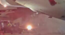 Firefighters extinguished a brakes fire in a Virgin Australia plane when it landed at Brisbane Airport on Thursday, November 6, 2025.