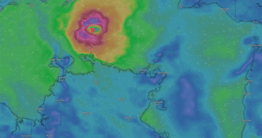 First cyclone of season jumps to category 2, set to U-turn for coast
