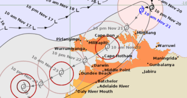 Tropical Cyclone Fina is slowly approaching the Northern Territory ï»¿coast and is expected to intensify to a category two storm.