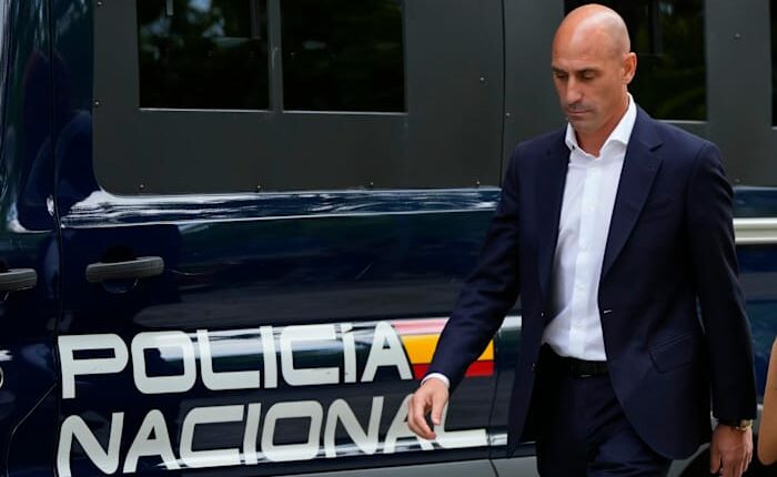 Former Spanish soccer boss Rubiales egged by uncle at book presentation