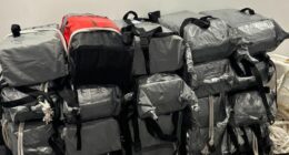 Some of the haul seized off the coast of WA. Around $170 million of the drug was found, 525kg overall.