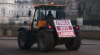 Furious farmers defy tractor ban and drive to Westminster in protest