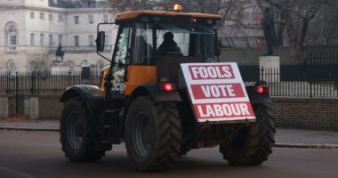 Furious farmers defy tractor ban and drive to Westminster in protest