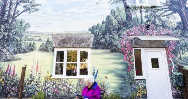 Gran, 94, has 'dream garden' painted onto house wall