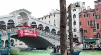 Greta Thunberg banned from Venice after dumping green dye into canal