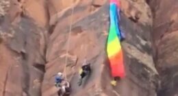 Heart-stopping rescue of BASE jumper dangling from Utah canyon