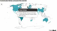 How does your commute compare to the world's longest? Find out with our interactive map of the countries with the lengthiest journeys to work