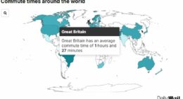 How does your commute compare to the world's longest? Find out with our interactive map of the countries with the lengthiest journeys to work