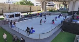 Ice skating in the Sunshine state: rink opens under Fuller Warren Bridge