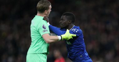Idrissa Gueye issues grovelling apology after Everton star slapped his own teammate in 'moment of madness' during 1-0 win over Man United - but Toffees boss David Moyes insists 'I LIKE my players fighting!'