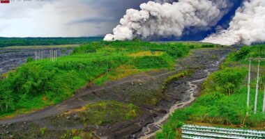 Indonesian volcano erupts with 54,000ft ash cloud