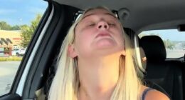 Influencer with Tourette's Syndrome sparks debate after posting driving video which shows her closing her eyes behind the wheel due to tics
