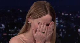 Jennifer Lawrence bursts into tears - leaving Jimmy Fallon squirming