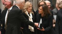 Kamala and Jill Biden forced to sit side-by-side at Cheney funeral as frosty reunion is rekindled