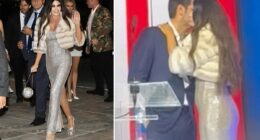 Kimberly Guilfoyle stuns in high slit gown at intimate debut ambassador party - featuring a VERY pricey clutch