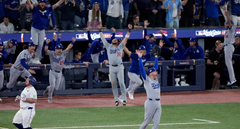 Los Angeles Dodgers win World Series, beat Toronto Blue Jays 5-4 in 11-inning Game 7