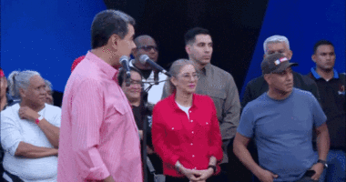 Maduro sings John Lennon's 'Imagine' at rally as US warships patrol Venezuelan waters