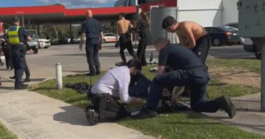 Man allegedly stabbed with kitchen knife during 'disgusting' road rage brawl