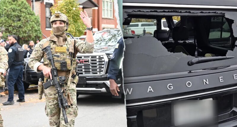 Manhunt underway after federal agents take gunfire as rioters ram vehicles, hurl debris in Chicago