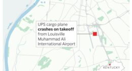 Massive fireball erupts as UPS plane crashes at Kentucky airport, leaving 7 dead