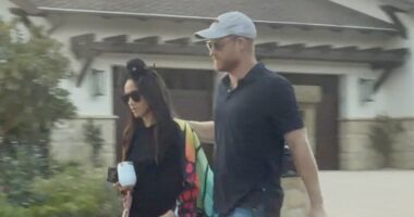 Meghan and Harry are spotted 'trick or treating with wine and beer'