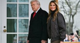 Melania Trump braves gloomy D.C. weather in oversized bomber jacket