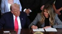 Melania signs executive order alongside Trump