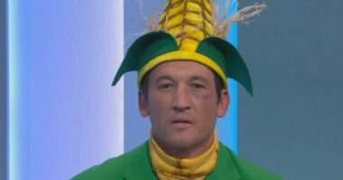 Miles Teller battles a hangover during SNL hosting gig