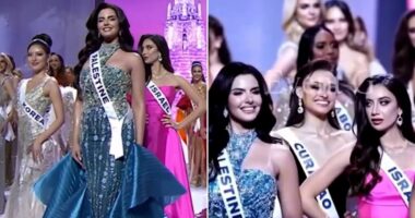 Miss Israel says she was bombarded with death and rape threats over 'edited' footage that suggested she scowled at Miss Palestine, and releases 'original footage'