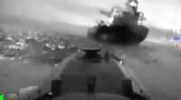 Moment deadly sea drones destroy two tankers from Putin's shadow fleet