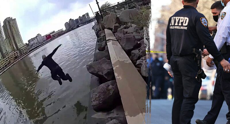 NYPD officer leaps into freezing river to save teenage girl from drowning